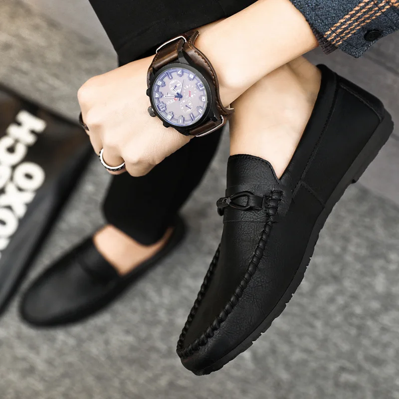 2025New Fashionable Loafers Breathable Casual Leather Shoes Men's Leather Loafers - Image 3