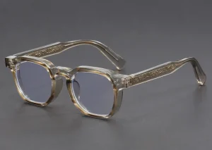 Retro Men's and Women's Box Thick Glasses Frame Flat Light Glasses Artistic Anti Blue Light Glasses Anti Radiation Glasses