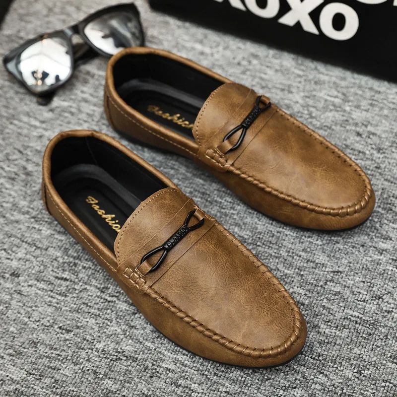 2025New Fashionable Loafers Breathable Casual Leather Shoes Men's Leather Loafers - Image 6