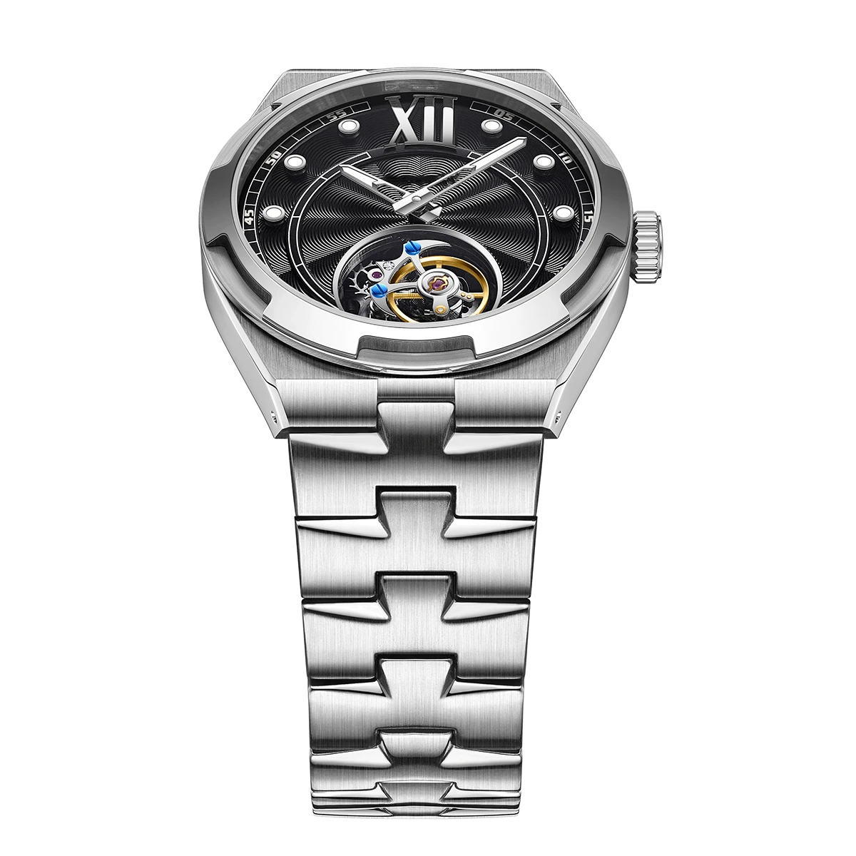 Raymondoya 100% Tourbillon Watch Men's Stone Dial Sapphire Watch For Men Mechanical Wristwatches Relogio Masculino