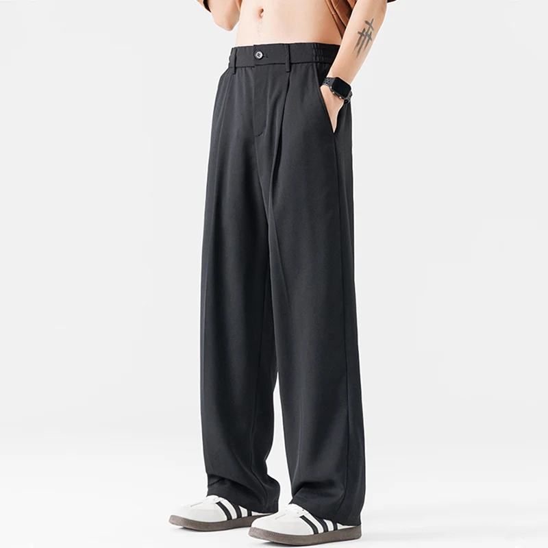 New Men Suit Pants Business Trousers Solid Casual Pant Wide Leg Straight Fashionable Streetwear Comfortable Fabric Oversize - Image 6