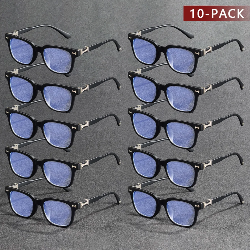 CRIXALIS 10Pcs Anti Blue Light Glasses For Women Men Square Casual Neutral For Halloween Christmas Glasses Computer Eyeglasses