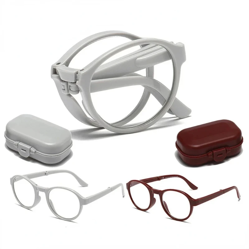 Portable Folding Reading Glasses with Case Anti Blue Light Blocking Unisex Presbyopic Eyeglasses for Woman and Man Eyewear Frame - Image 5