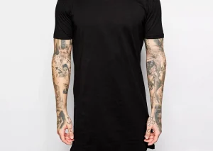 2026 Brand New Clothing Mens Black Mens Long T shirt Tops Hip Hop Man T-shirt Short Sleeve Casual Men Tee shirts For Male